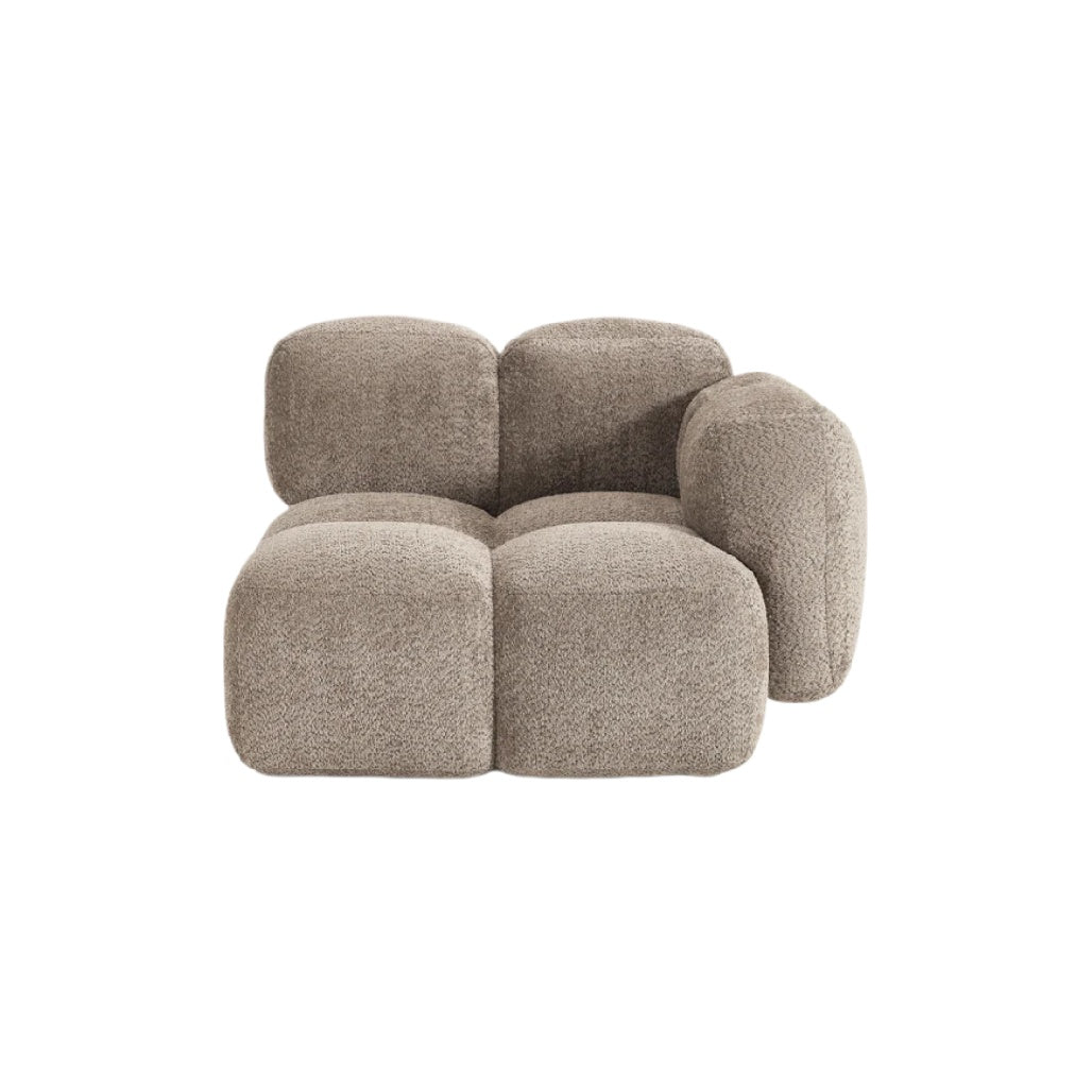 Modularer, einladender Ecksofa mit flauschigem Stoffbezug