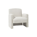 Moderner, gepolsterter Sessel in Weiß mit abgerundeten Formen