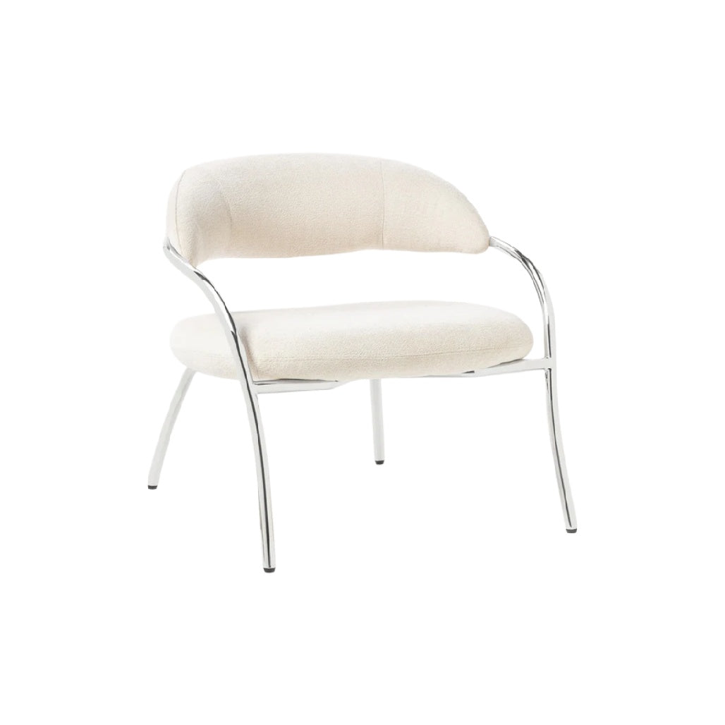 Moderne Lehne-Stuhl mit Metallrahmen in Beige